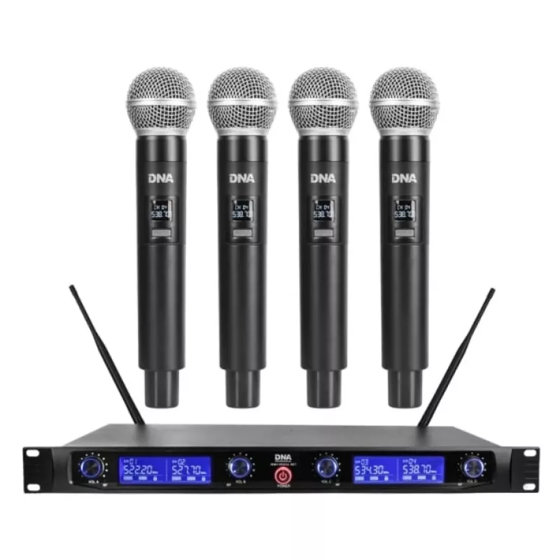DNA WM4 Vocal Set - set (zendmicrofoon, 4x handzender, UHF-geluidssysteem)