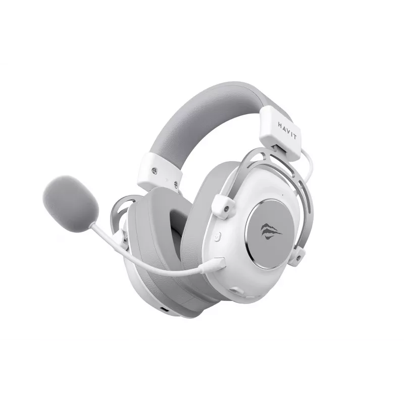 HAVIT H2002YG over-ear hoofdtelefoon — 2,4G draadloos, Bluetooth, bedraad, 20–20.000 Hz, 10 m bereik, 257 g (wit/grijs)