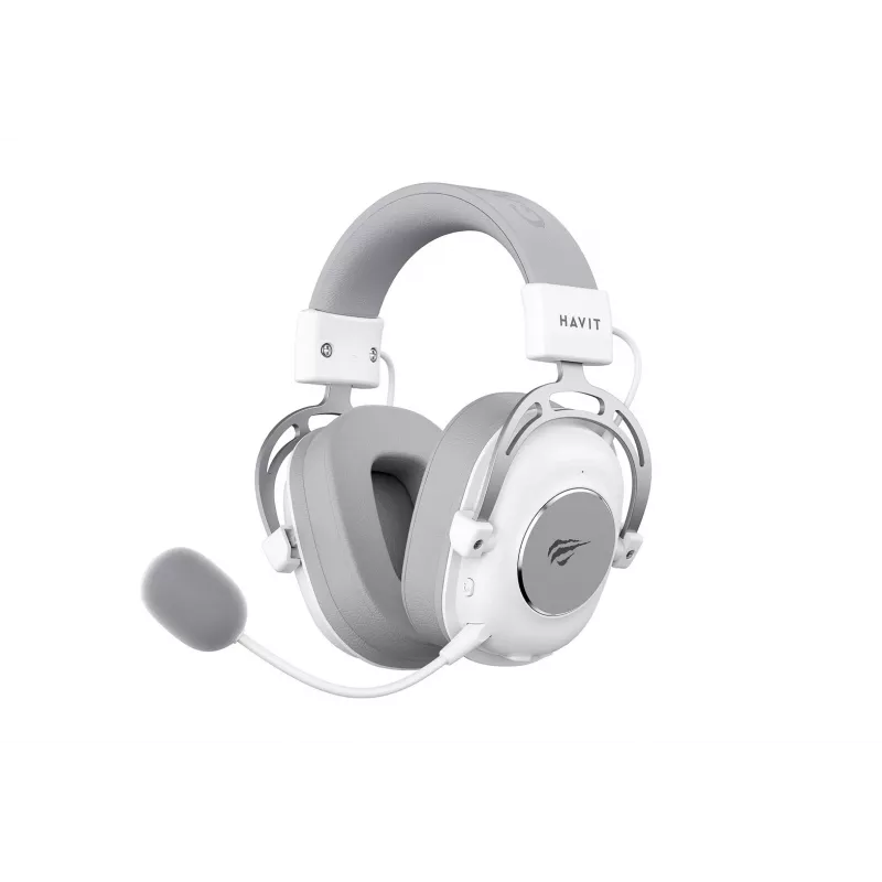 HAVIT H2002YG over-ear hoofdtelefoon — 2,4G draadloos, Bluetooth, bedraad, 20–20.000 Hz, 10 m bereik, 257 g (wit/grijs)