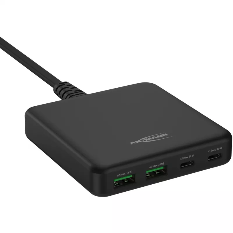 USB-oplader desktoplader DC465PD (zwart, 65 watt, PD, Quick Charge 3.0)