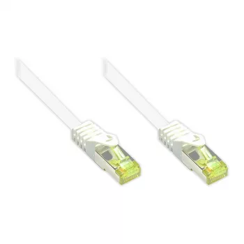 RJ45-patchkabel met Cat.7 ruwkabel en vergrendelingsbeveiliging (RNS®), S/FTP, PiMF, halogeenvrij, 600MHz, OFC, wit, 60m, Good Connections® (8070R-600W)