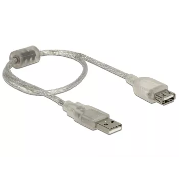 Delock 82244, 0,3 m, USB A, USB A, USB 2.0, 0,48 Gbit/s, transparant