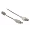Delock 82244, 0,3 m, USB A, USB A, USB 2.0, 0,48 Gbit/s, transparant