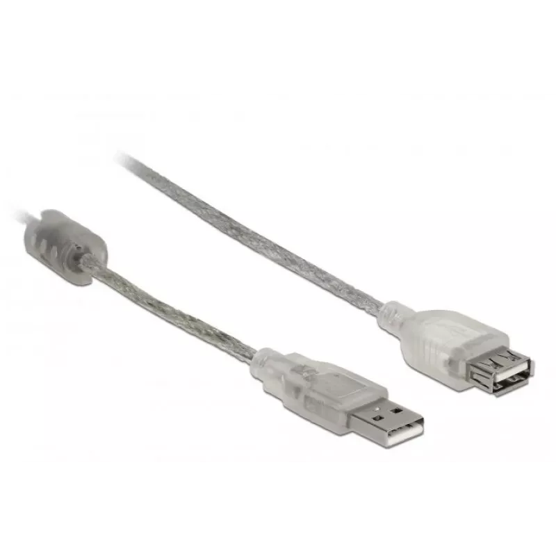 Delock 82244, 0,3 m, USB A, USB A, USB 2.0, 0,48 Gbit/s, transparant