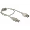 Delock 82244, 0,3 m, USB A, USB A, USB 2.0, 0,48 Gbit/s, transparant