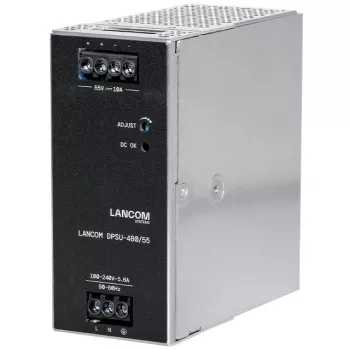 Voeding Lancom Systems LANCOM DPSU-480/55 — 480 W, AC 100–240 V, TS35 DIN, zwart/staal