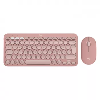 Logitech Pebble 2 Combo toetsenbord muis inclusief universele RF Wireless + Bluetooth QWERTZ Duits roze (920-012205)