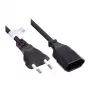 Euro-verlengkabel Euro-stekker type C (recht) naar Euro-bus (recht), zwart, 0,75 mm², 0,2 m, Good Connections® (P0300-S002)