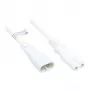 Euro-verlengkabel C8-stekker (recht) naar C7/Euro-8-bus (recht), wit, 0,75 mm², 2 m, Good Connections® (P0870-W020)