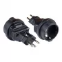 Netadapter Zwitserse netstekker (SEV1011, recht) naar Schutzkontakt-stopcontact type F, SEV, zwart, Good Connections® (PA-6002S)
