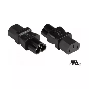 Netadapter IEC apparaatstekker C6 (recht) naar IEC apparaatbus C13 (recht), UL, zwart, Good Connections® (PA-0630S)