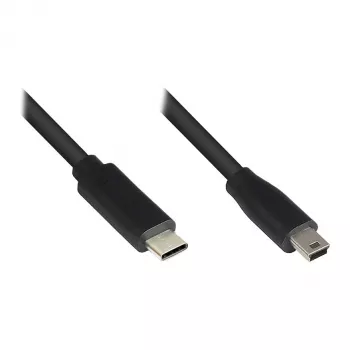 Verbindingskabel USB 2.0, USB-C(TM) stekker naar Mini-B-5-pins stekker, zwart, 3 m, Good Connections (3310-CM030)