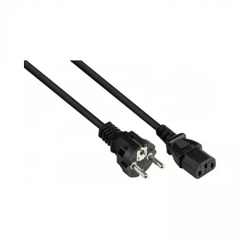 Netkabel contactstop type E+F (CEE 7/7, recht) naar C13 (recht), zwart, 1,00 mm², 5 m, G (P0030-S050)