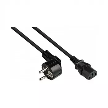 Netkabel contactstop type E+F (CEE 7/7, haaks) naar C13 (recht), zwart, 1,50 mm², 7,5 (P0130-S075)