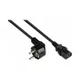 Netkabel contactstop type E+F (CEE 7/7, haaks) naar C13 (recht), zwart, 1,50 mm², 7,5 (P0130-S075)
