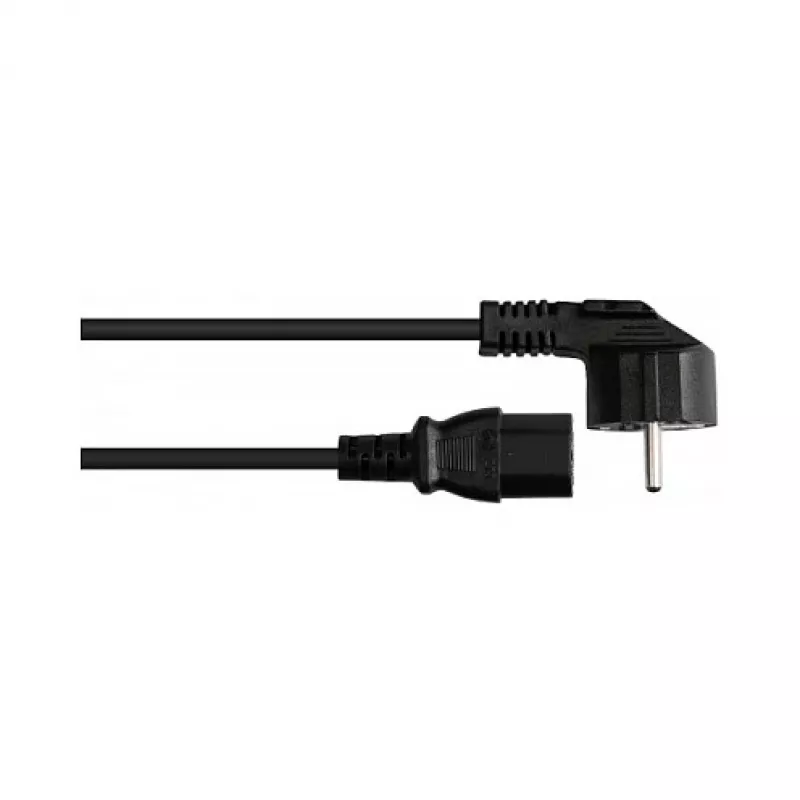Netkabel contactstop type E+F (CEE 7/7, haaks) naar C13 (recht), zwart, 1,50 mm², 7,5 (P0130-S075)