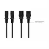 Netkabel contactstop type E+F (CEE 7/7, haaks) naar C13 (recht), zwart, 1,50 mm², 7,5 (P0130-S075)
