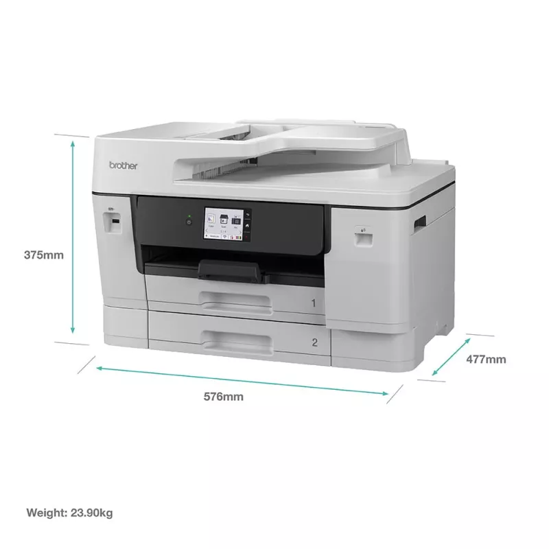 Multifunctionele inkjetprinter Brother MFC-J6960DW — A3, 1200 x 4800 dpi, 31 ppm, Wi‑Fi, Ethernet, duplex