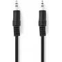 Nedis stereo-audiokabel | 3,5 mm stekker | 3,5 mm stekker – vernikkeld | 1,00 m | rond | zwart | doos