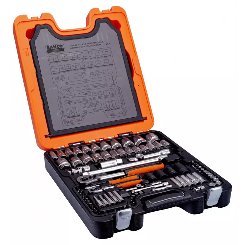Bahco S106 dopsleutelset, 1/4" en 1/2", 430 mm