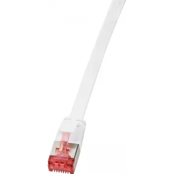 Logilink SlimLine - patchkabel - RJ-45 (M) naar RJ-45 (M) - 5 m - U/FTP, PiMF - CAT 6 - gegoten, trekontlasting, plat - wit (CF2071S)