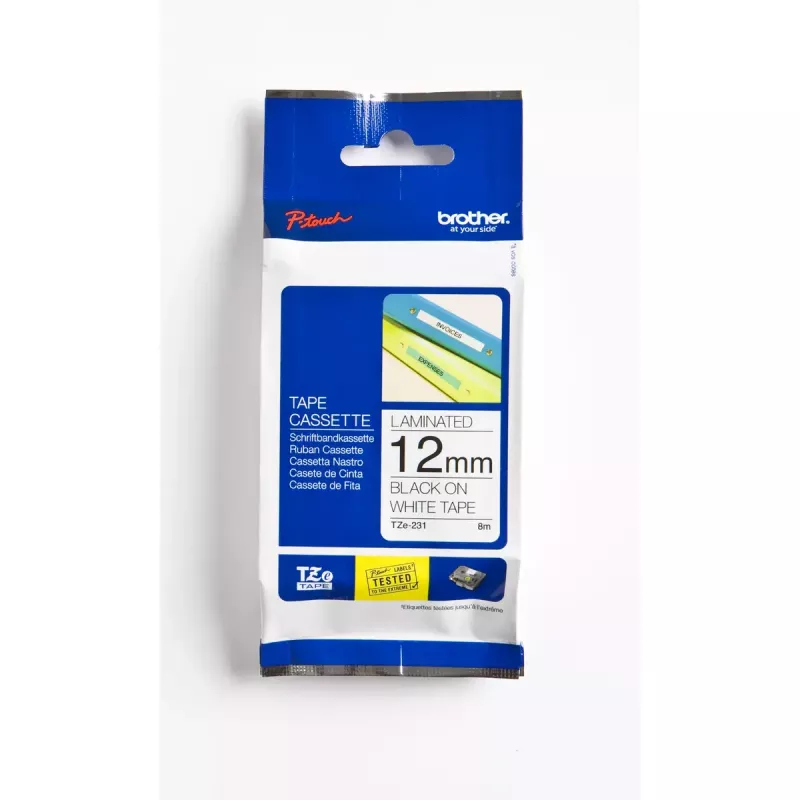 Etikettenlint Brother TZE-231 zwart op wit