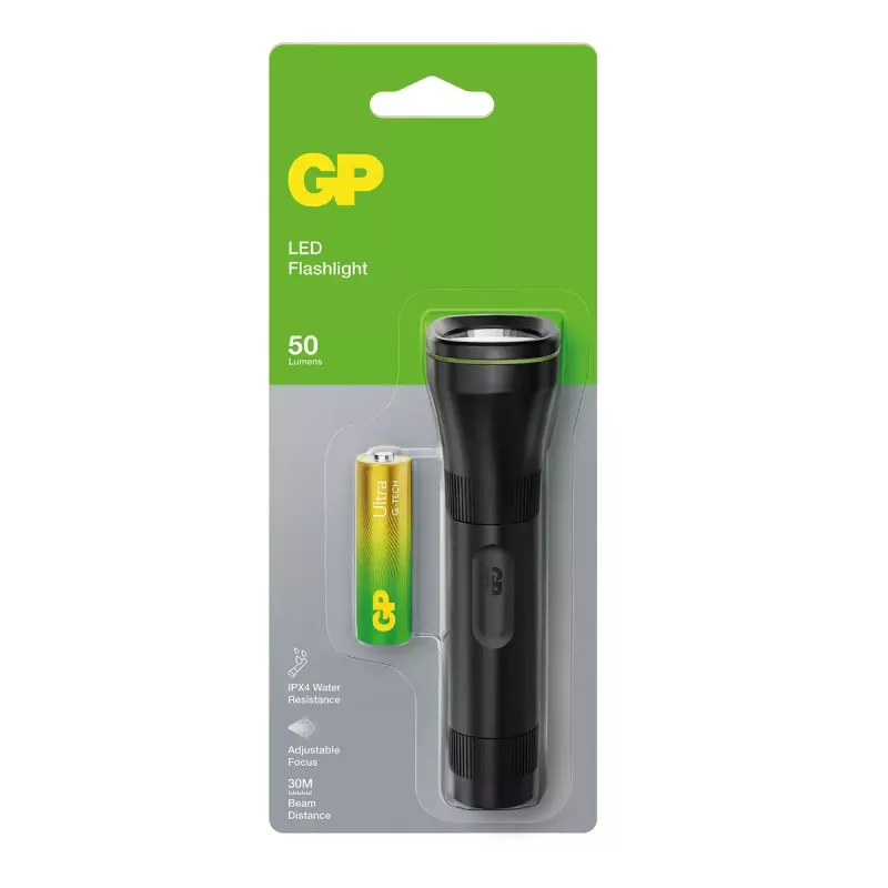 Handzaklamp GP Lighting 450066 zwart 50 lm 30 m 24 h