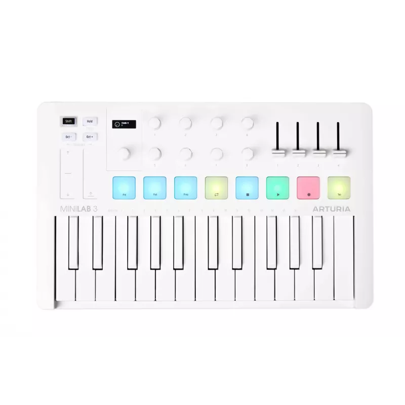 Arturia MiniLab 3 - MIDI-bedieningstoetsenbord, wit