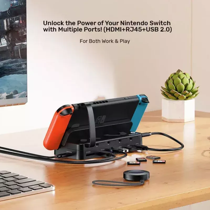 Handheld-gameconsole dockstation Unitek G1002F01 — USB-dockaansluiting, zwart
