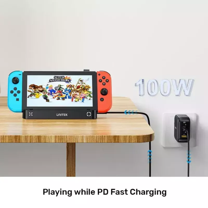 Handheld-gameconsole dockstation Unitek G1002F01 — USB-dockaansluiting, zwart