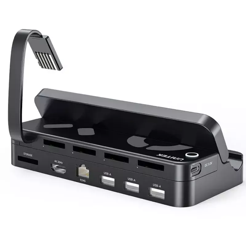 Handheld-gameconsole dockstation Unitek G1002F01 — USB-dockaansluiting, zwart