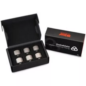 Thermal Grizzly DeltaMate Compression Fitting ST16, messing G1/4, nikkel, 6-pack (TG-DM-FIT-6201)