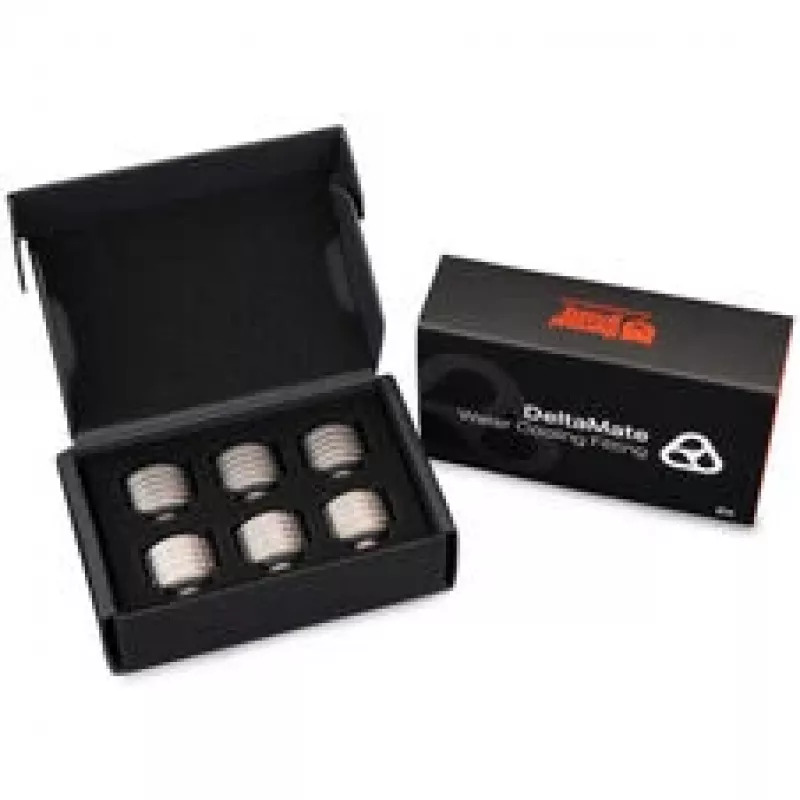 Thermal Grizzly DeltaMate Compression Fitting ST16, messing G1/4, nikkel, 6-pack (TG-DM-FIT-6201)