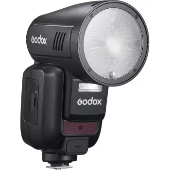 Flitser Godox V100‑N voor Nikon — draagbare TTL-li‑ion opzetflitser