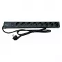 Stekkerdoos EQUIP 19 inch 90° CEE7/7 naar 8x Schuko-stopcontacten met schakelaar, aluminium