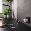 Wandlader DIGITUS USB GaN 45W — 1× USB-C, 1× USB-A, ingang 100–240V, wit