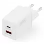 Wandlader DIGITUS USB GaN 45W — 1× USB-C, 1× USB-A, ingang 100–240V, wit