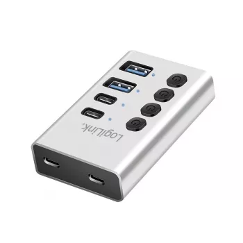 Hub USB 3.2 Gen 1, 4 poorten, USB-A/C, aan-/uitschakelaar