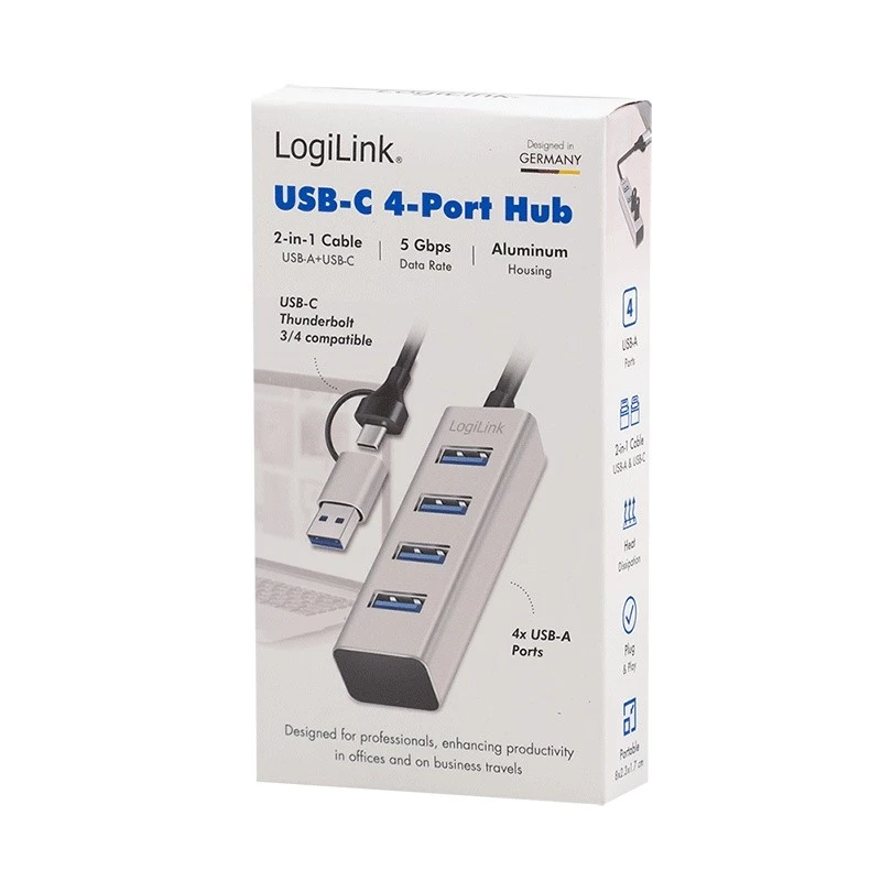 Hub USB 3.0 4-poorts USB-A 5 Gbit/s