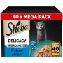 Nattenvoer voor katten Sheba Delicacy vissmaak in gelei, 40×85 g blikjes, volwassen katten, 11% eiwit, 78% vocht