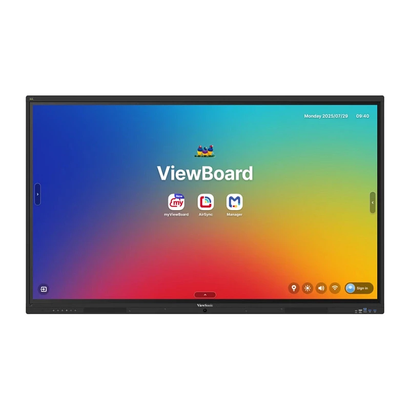 ViewBoard 41 Serie touchscreen 65 inch UHD, Android 16 EDLA, IR 450 nits, 2x20W + sub 15W + 8 array-microfoon, 3 x USB-C 8/128GB, 8-core C