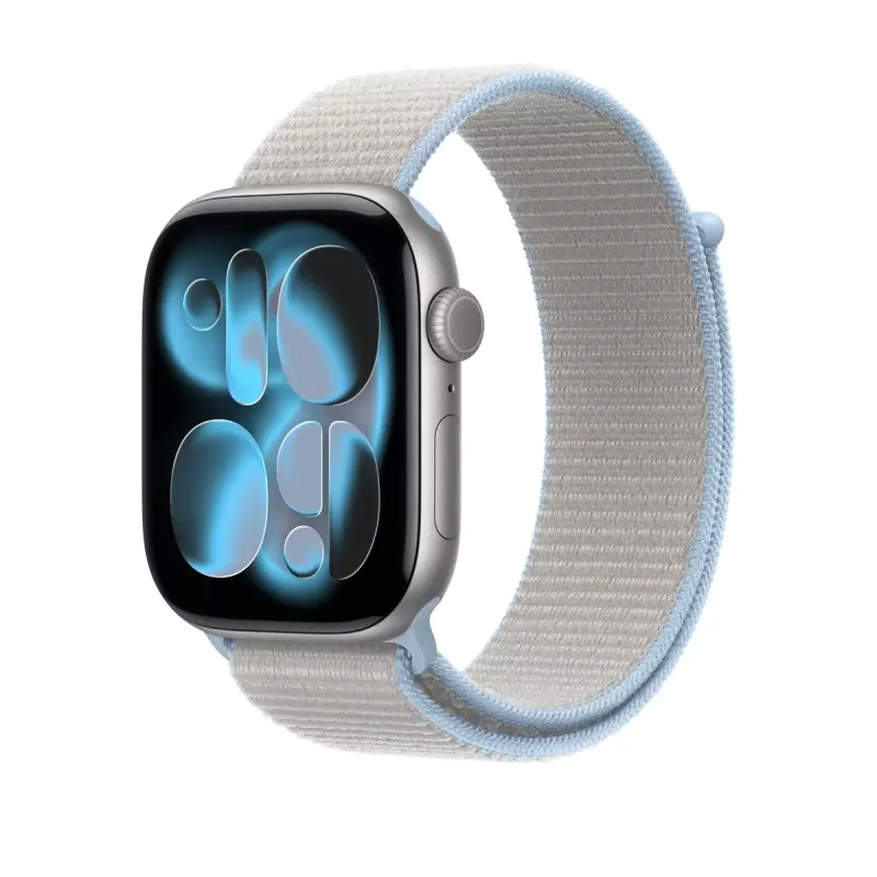 Band – Apple Sport Loop voor 46mm Apple Watch, Blue Mist (grijs), enkelstuks