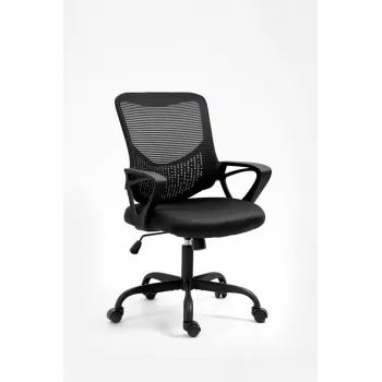 Bureaustoel ActiveJet YK507 zwart – ergonomische draaistoel, stof/PU, in hoogte verstelbaar