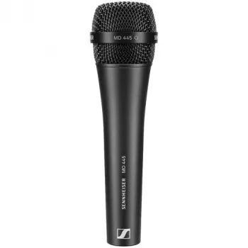 Dynamische supercardioïde microfoon Sennheiser MD 445 – professionele zang-/instrumentmicrofoon, robuuste metalen behuizing