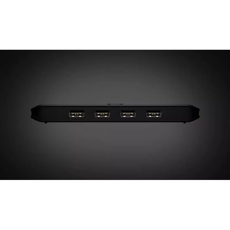 USB 2.0 sharing switch ATEN US4224 — 2x host naar 4x apparaat, 480 Mbit/s, zwart