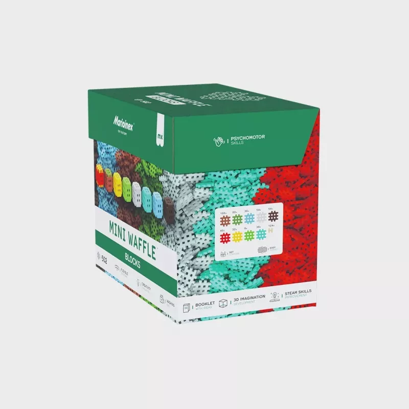 Bouwspeelgoed Marioinex Klocki Waffle Mini Blocks — 502 stuks