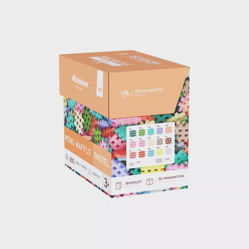 Bouwstenen Marioinex Mini Waffle 200 stuks pastel — bouwset voor kinderen