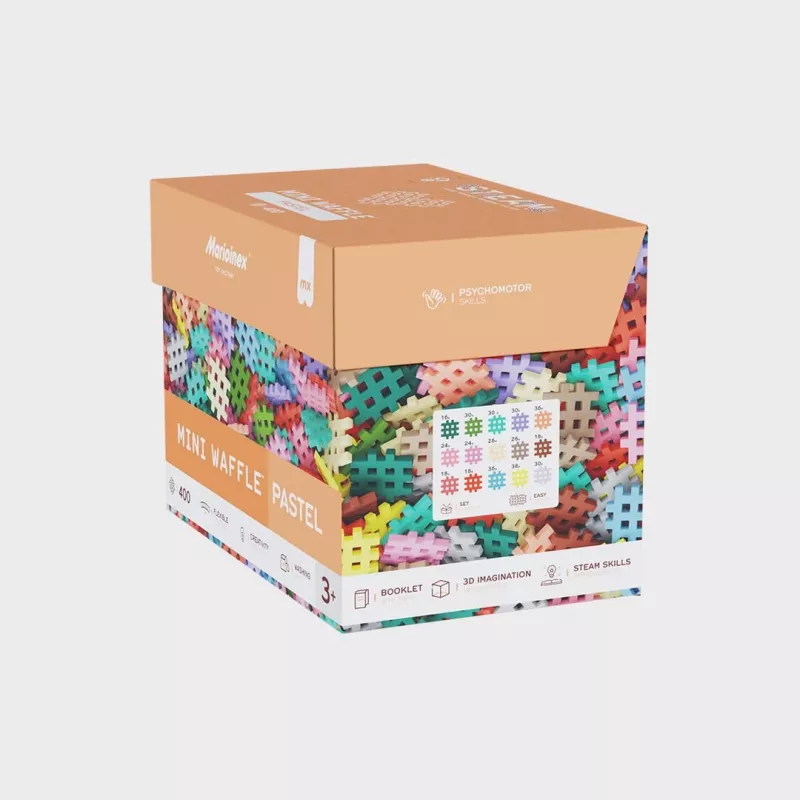 Bouwstenen Marioinex Mini Waffle 400 stuks pastel – bouwset voor kinderen