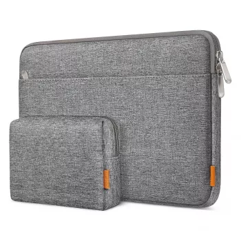 Hoes Inateck LB01005 voor 35,6 cm (14 inch) laptops, grijs, effen oppervlak