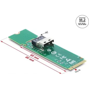 Converter M.2 Key M naar 1× SFF-8654 4i DELOCK 64361